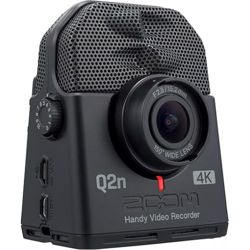  Zoom Q2n-4K Handy Video Recorder, 4K/30P Ultra High Definition Video, Compact Size, Stereo Microphones, Wide Angle Lens, for Recording Music, Video, YouTube Videos, Livestreaming