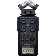 Zoom H6 All Black 6-Track Portable Recorder, Stereo Microphones, 4 XLR/TRS Inputs, Records to SD Card, USB Audio Interface, Battery Powered, Podcasting and Music