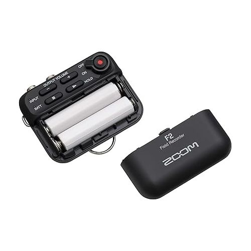  Zoom F2 Lavalier Body-Pack Compact Recorder, 32-Bit Float Recording, No Clipping, Audio for Video, Records to SD, and Battery Powered with Included Lavalier Microphone