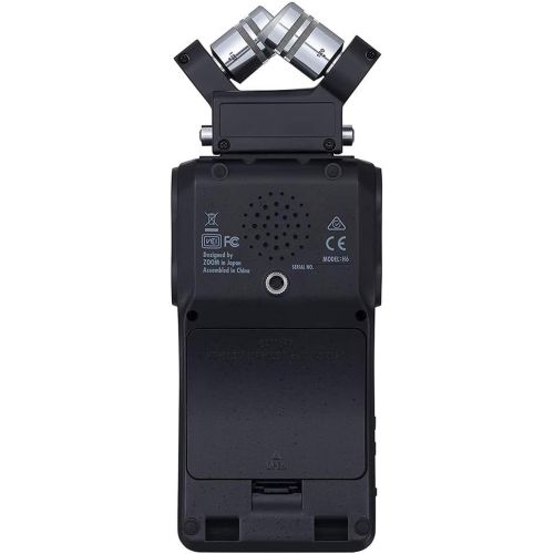  Zoom H6 All Black 6-Track / 6-Input Portable Recorder with Single Mic Capsule, Boya Omnidirectional & Cardioid XLR Lavalier Mic Bundle