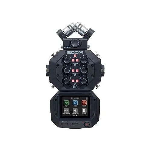  Zoom H8 8-Input / 12-Track Portable Handy Recorder with 128GB Pro Memory Card & Wide-Mouth Case Bundle