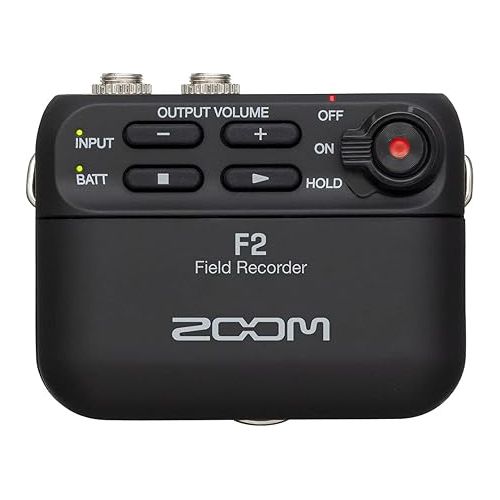  Zoom F2-BT Ultracompact Bluetooth-Enabled Portable Field Recorder with Lavalier Microphone + 32GB microSDHC Memory Card + AAA Alkaline Batteries + Cleaning Cloth - Top Value Bundle