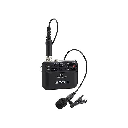  Zoom F2-BT Ultracompact Bluetooth-Enabled Portable Field Recorder with Lavalier Microphone + 32GB microSDHC Memory Card + AAA Alkaline Batteries + Cleaning Cloth - Top Value Bundle