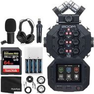 Zoom H8 8-Input / 12-Track Portable Handy Recorder for Podcasting, Music, Field Recording Bundle with Zoom ZDM-1 Podcast Mic, Headphones, 64GB Extreme PRO Card, Accessories (7 Items)