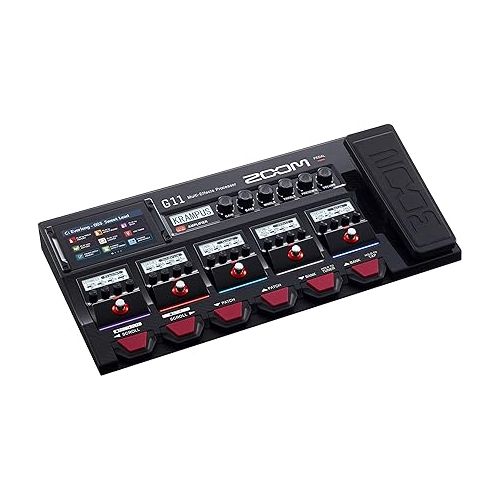  Zoom G11 Guitar Multi-Effects Processor with Expression Pedal, with Touchscreen Interface, 100+ Built in Effects, Amp Modeling, IR, Looper, Audio Interface for Direct Recording to Computer