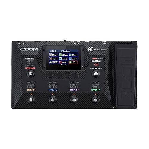  Zoom G6 Guitar Multi-Effects Processor with Expression Pedal, Touchscreen Interface, 100+ Built in Effects, Amp Modeling, IR’s, Looper, & Audio Interface for Direct Recording to Computer