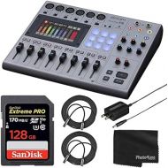 Zoom PodTrak P8 Multitrack Podcast Recorder + 128GB Extreme PRO UHS-I SDXC Memory Card + 2X Mic Cable XLR-M to XLR-F + Cleaning Cloth - Great Podcasting Bundle