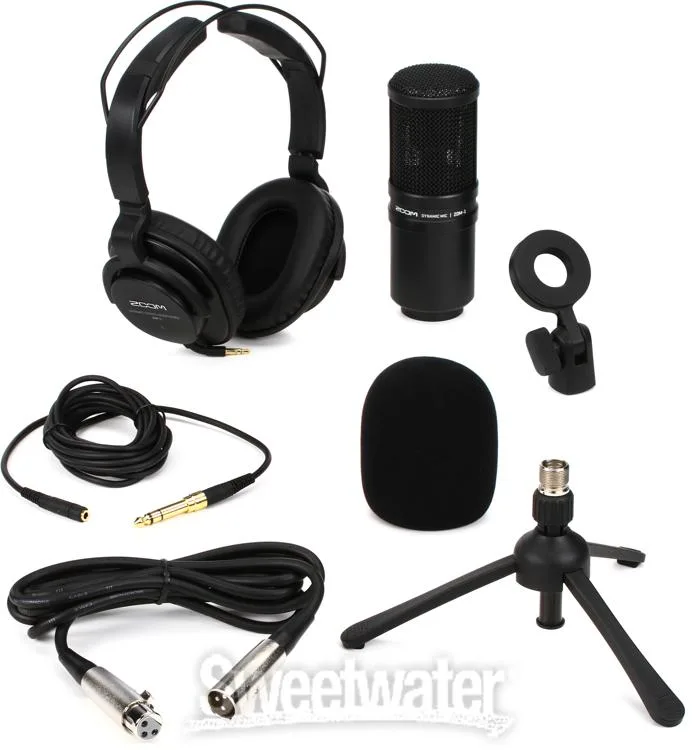  Zoom PodTrak P8 Portable Podcasting Recorder with Microphone and Headphones Bundle