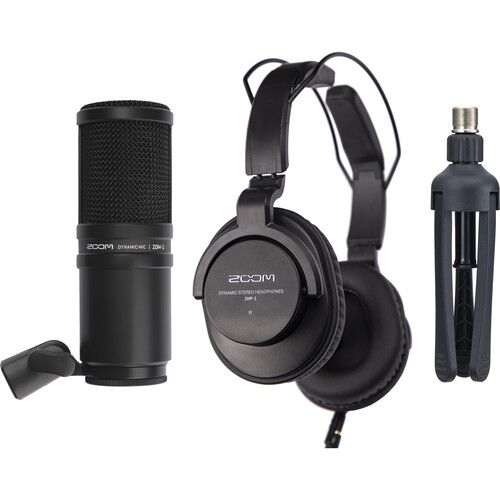  Zoom PodTrak P8 Podcast Recorder with 4-Person Podcast Mic Pack Kit
