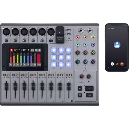  Zoom PodTrak P8 Portable Multitrack Podcast Recorder