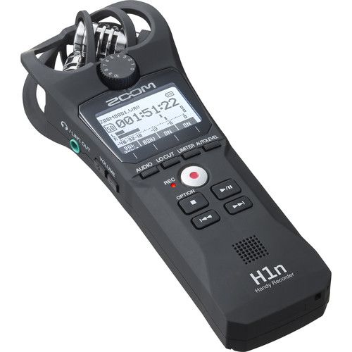  Zoom H1n 2-Input / 2-Track Portable Handy Recorder with Onboard X/Y Microphone (Black)