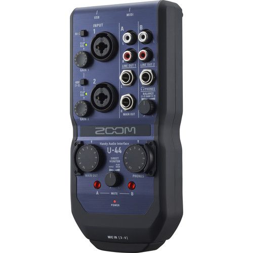  Zoom U-44 Portable 4x4 USB Handy Audio/MIDI Interface