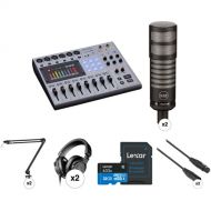 Zoom PodTrak P8 Two-Person Podcast Value Kit with Limelight Mics, Boom Arms, and Headphones