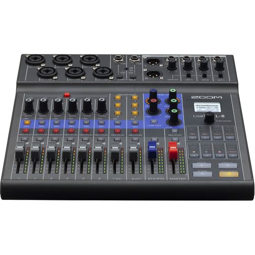  Zoom LiveTrak L-8 Portable 8-Channel Digital Mixer and Multitrack Recorder