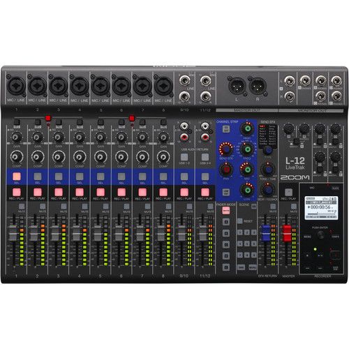  Zoom LiveTrak L-12 - 12-Channel Digital Mixer & Multitrack Recorder