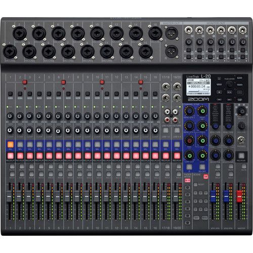  Zoom LiveTrak L-20 - 20-Input Digital Mixer & Multitrack Recorder