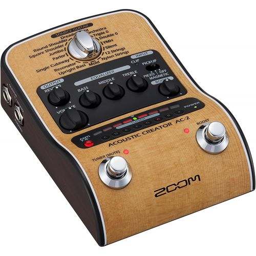  Zoom AC-2 Acoustic Creator, Acoustic DI with Tone Restoration, Tuner, Reverb, EQ, and Anti-Feedback