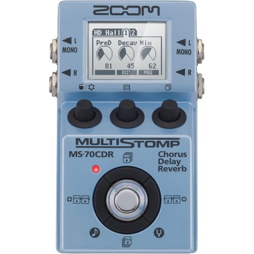  Zoom MS-70CDR MultiStomp Guitar Effects Pedal, Chorus, Delay, and Reverb Effects, Single Stompbox Size, 86 Built-in effects, Tuner