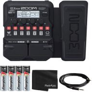 Zoom G1X Four Guitar Effects Processor with Built-In Expression Pedal - 70+ Built-in Effects, Amp Modeling, Looper, Rhythm Section, Tuner + 4x AA Batteries + Instrument Cable + Cle