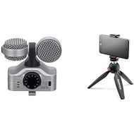 [아마존베스트]ZOOM iQ7 MS Stereo Microphone for Apple iPhone/iPad & Manfrotto Mini Tripod (with Universal Smartphone Clamp) Black