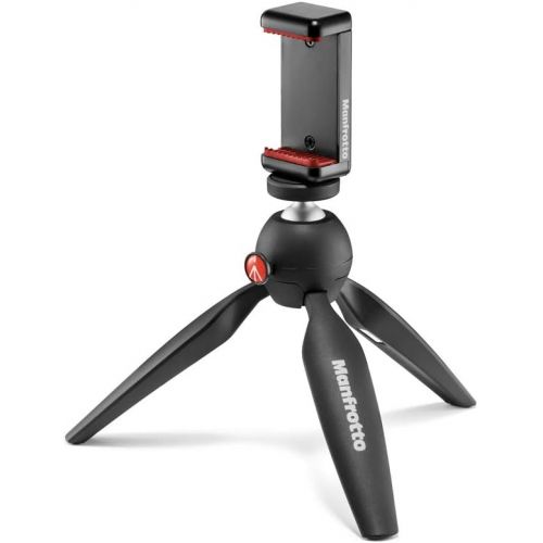  [아마존베스트]ZOOM iQ7 MS Stereo Microphone for Apple iPhone/iPad & Manfrotto Mini Tripod (with Universal Smartphone Clamp) Black