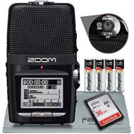 Zoom H2N Handy Recorder with Five Mic Capsules - Bundle With 16GB SDHC Card, 4 AA Batteries, Microfiber Cloth