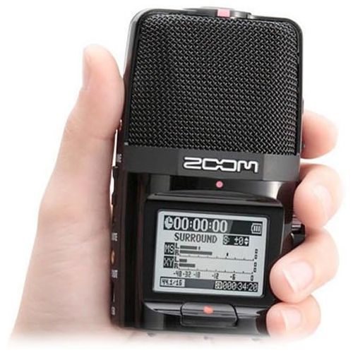  Zoom H2N Handy Recorder with Five Mic Capsules - Bundle With 16GB SDHC Card, 4 AA Batteries, Microfiber Cloth