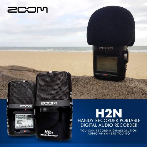  Zoom H2N Handy Recorder with Five Mic Capsules - Bundle With 16GB SDHC Card, 4 AA Batteries, Microfiber Cloth