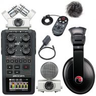 Zoom H6 Six-Track Portable Recorder w Accessory Pack & Resident Audio R100 Headphones - Bundle