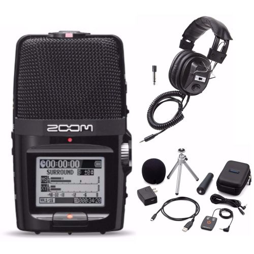  Zoom H2n Handy Handheld Digital Recorder with APH-2n Accessory Pack & Headphones