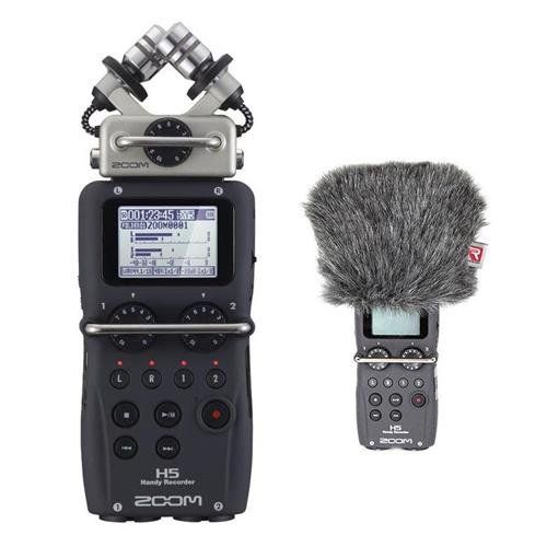  Zoom H5 Recorder with Interchangeable Mic System With Rycote Mini Windjammer for H5