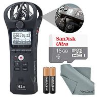 Zoom  Photo Savings Zoom H1n Digital Handy Portable Recorder and 16GB Accessory Bundle with AAA Batteries and Fibertique Cloth