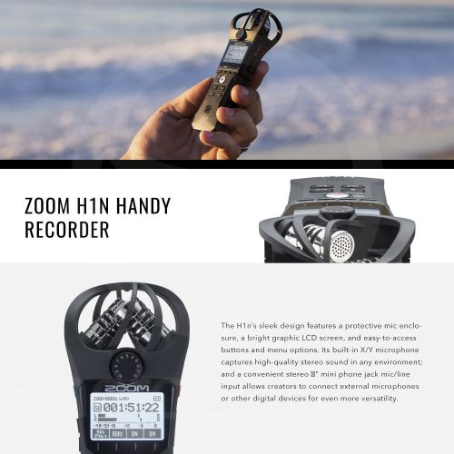  Zoom  Photo Savings Zoom H1n Digital Handy Portable Recorder and 16GB Accessory Bundle with AAA Batteries and Fibertique Cloth