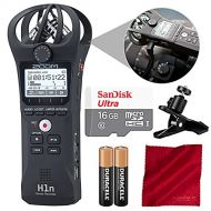 Zoom  Photo Savings Zoom H1n Digital Handy Portable Recorder and 16GB Accessory Bundle with Clip Clamp + 2X AAA Batteries + Fibertique Cloth