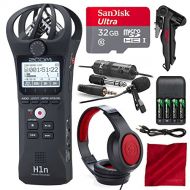 Zoom  Photo Savings Zoom H1n Digital Handy Portable Recorder and 32GB Premium Accessory Bundle with Xpix Pro Lavalier Mic + Headphones + Tripod + 4X AAA Batteries & Charger + Fibertique Cloth + Cable
