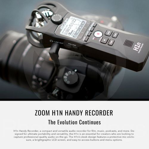  Zoom  Photo Savings Zoom H1n Digital Handy Portable Recorder and 32GB Professional Interview Kit with Pro Lavalier Mic + Shockmount + Headphones + Tripod + 4X AAA Batteries & Charger + Fibertique Clot