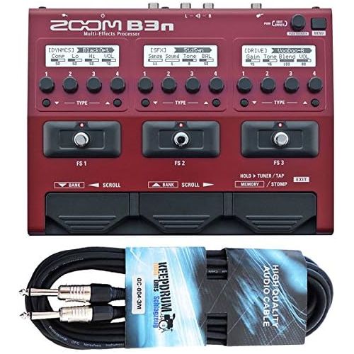  [아마존베스트]Zoom Audio Zoom B3N Bass Multi Effects Pedal and Keepdrum Instrument Cable 3m