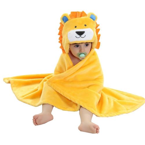  ZoopurrPets Baby Boys or Baby Girls Hooded Animal Blanket; Super Soft, Huggable Plush Hoodie Blanket (King of Jungle, Lion)