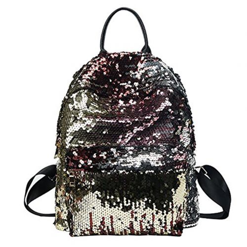  Zoopwon Magic Sequin Backpack,Fashion Bling Sequins Bags for Girls Women