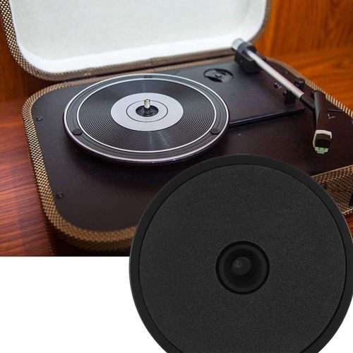  Zopsc Record Clamp 50Hz Aluminum Alloy Turntable Disc Record Stabilizer with Bubble Level for Vibration Balanced, for LP Vinyl Record Player(Black)