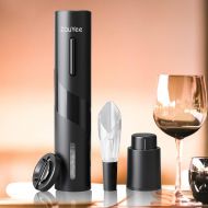 [아마존베스트]ZouYee Electric Wine Opener, Automatic Electric Corkscrew Wine Bottle Opener Set contains Foil Cutter, Vacuum Stopper with Time Mark and Wine Aerator Pourer for Wine Lover (4-in-1