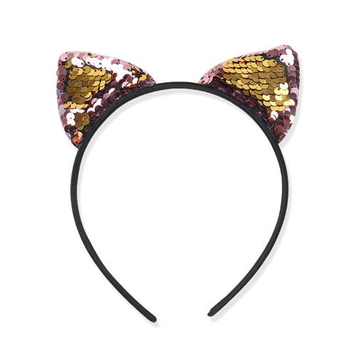  Zthread 6Pcs Glitter Cat Ears Headbands Sequins Crown HairHoop Girls Animal Hairbands