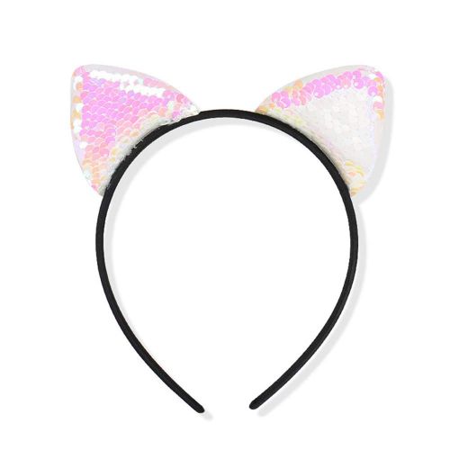  Zthread 6Pcs Glitter Cat Ears Headbands Sequins Crown HairHoop Girls Animal Hairbands