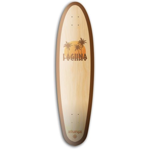  ZtuntZ Skateboards Sidewalk Rider Laguna Long Skateboard Deck, 9.65 x 37-Inch, Natural/Brown/Orange