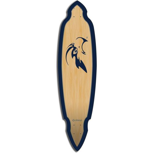  ztuntz skateboards University of North Florida Osprey Pintail Longboard Deck, 9.5 x 37 x 26.5-Inch, Blue/Natural