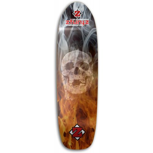  ztuntz skateboards Torment Old School Skateboard Deck, 8.50 x 32-Inch/14.5-Inch WB, Black/Orange/Bone