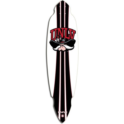  ZtuntZ Skateboards University of Nevada Las Vegas Pintail Longboard Deck, 9.5 x 37-Inch/26.5-Inch WB, Red/White