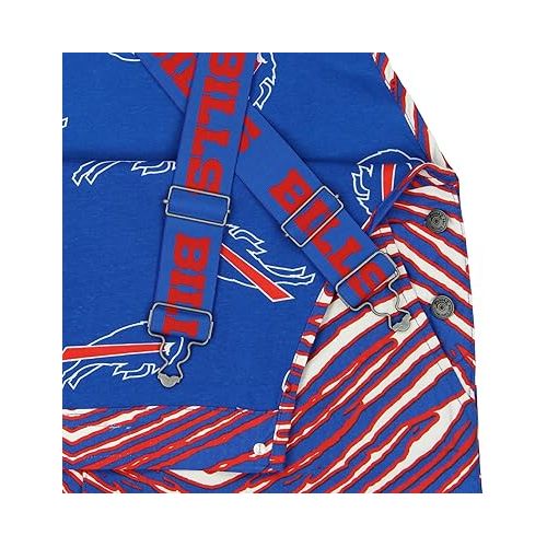  Zubaz NFL Men's Zebra Bib Overalls With Scattered Logo Liner