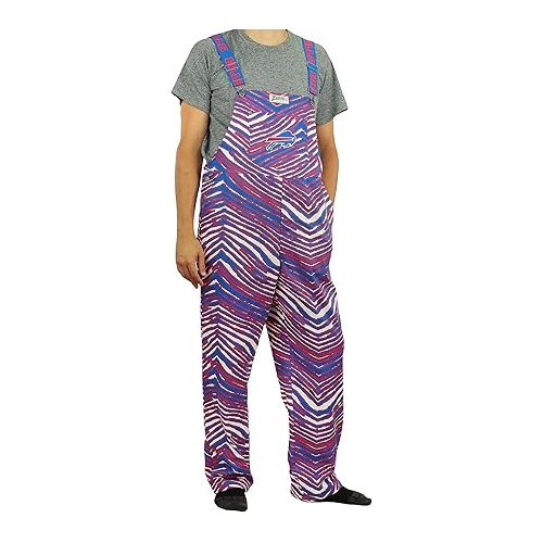  Zubaz NFL Men's Zebra Bib Overalls With Scattered Logo Liner