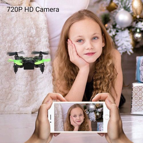  [아마존 핫딜]  [아마존핫딜]Zuhafa zuhafa Z2HC Mini Drones with Camera, Foldable Pocket Quadcopter for Kids Gift,Nano RC Drone with Altitude Hold 3D Flips and Headless Mode Easy to Fly for Beginners(Black)